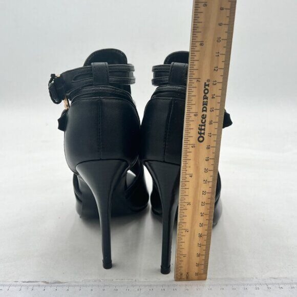 XYD Women Peep Toe Ankle Bootie High Heels Buckled Double Straps Cutout Fashion - Picture 5 of 8